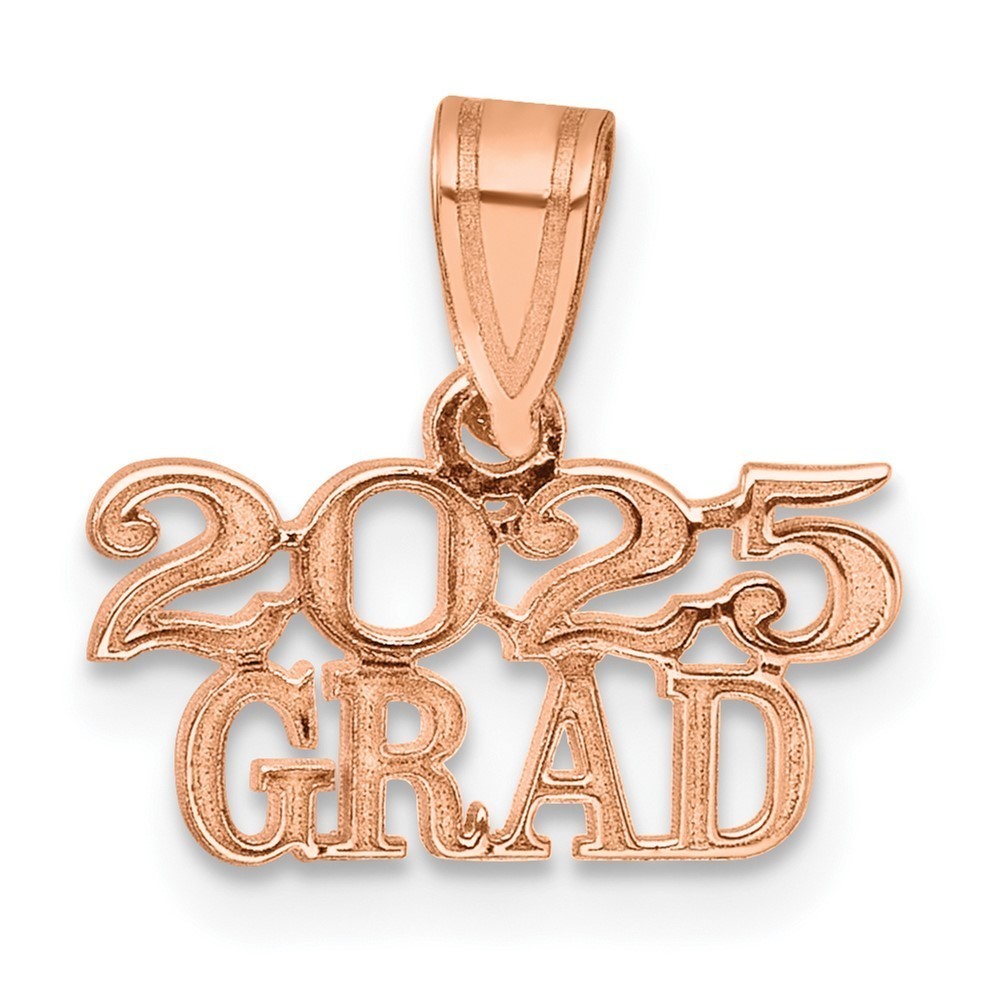 14k Rose Gold Polished 2025 GRAD Necklace Charm Pendant MADE TO ORDER